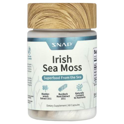 Snap Supplements,Irish Sea Moss, 60 Capsules