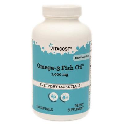 Vitacost,Omega-3 Fish Oil‡ Lemon, 1000 mg, 150 Softgels
