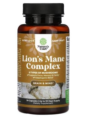 Natures Craft,Lion's Mane Complex, 30 Capsules