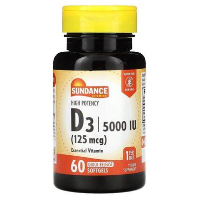 Sundance,High Potency D3, 50 mcg (2,000 IU), 200 Quick Relea