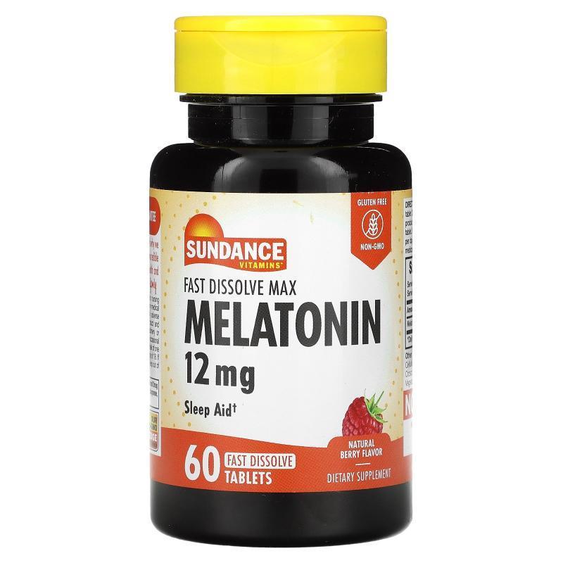 Sundance,Fast Dissolve Max Melatonin, Natural Berry