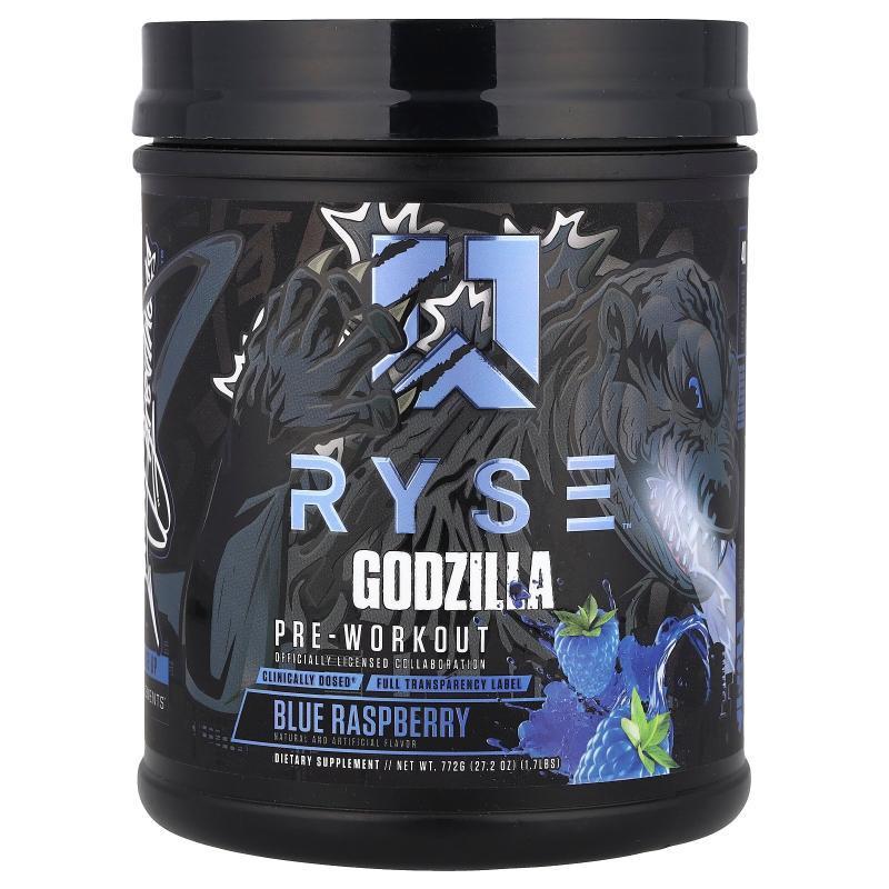 Ryse Supps,Godzilla，锻炼前，蓝树莓味，1.7 磅（27.2 盎司）