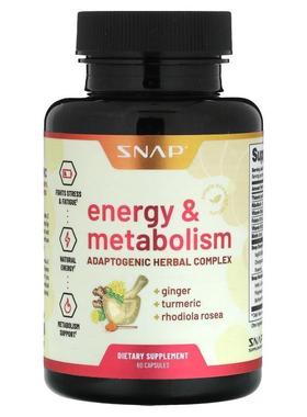 Snap Supplements,Energy &amp;amp; Metabolism, 60 Capsule