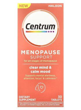 Centrum,Menopause Support，清晰头脑和平静心情，30 片