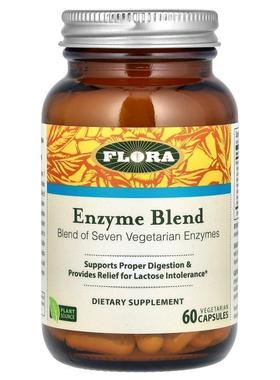 Flora,Enzyme Blend, 60 Vegetarian Capsules