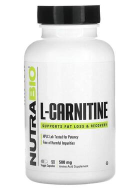 Nutrabio Labs,L-Carnitine, 500 mg, 90 Veggie Capsules
