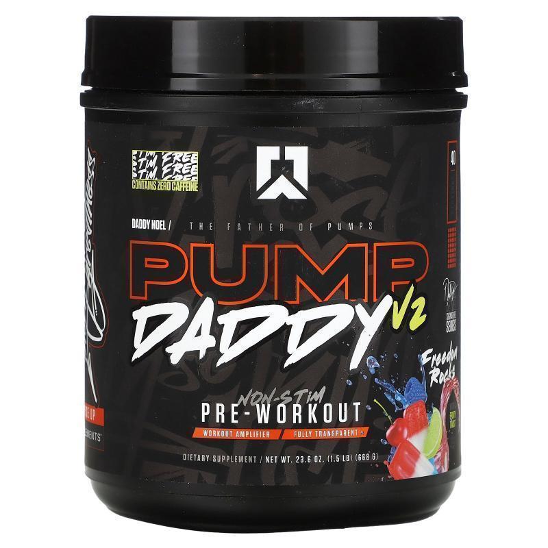 Ryse Supps,Pump Daddy V2, Non-Stim Pre-Workout, Freedom Rock
