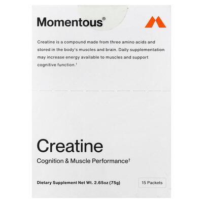 Momentous,Creatine, 15 Packets, 0.18 oz (5 g) Each