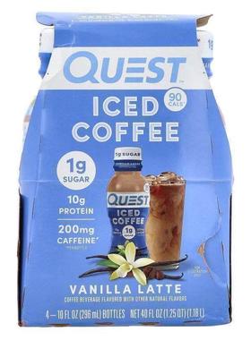 Quest Nutrition,Iced Coffee, Vanilla Latte, 4 Bottles, 10 fl