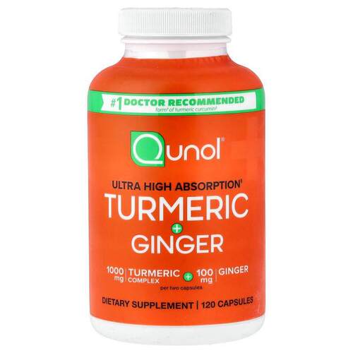 Qunol,Turmeric + Ginger, Ultra High Absorption, 120 Capsules