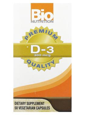Bio Nutrition,D-3 , 300 mcg , 50 Vegetarian Capsules