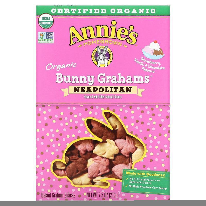 Annie's安妮兔子谷物饼干兔子形巧克力味有益健康简单纯粹