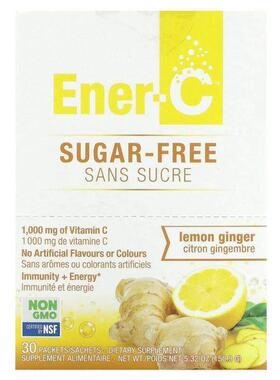 Ener-C,Vitamin C Drink Mix, Sugar Free, Lemon Ginger, 30 Pac