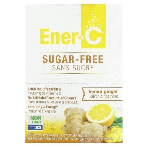 Ener-C,Vitamin C Drink Mix, Sugar Free, Lemon Ginger, 30 Pac