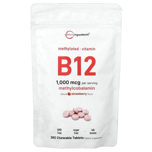 Micro Ingredients,Vitamin B12, Natural Strawberry, 1,000 mcg