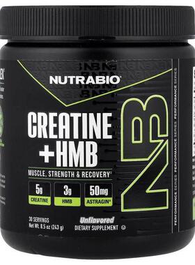 Nutrabio Labs,Creatine + HMB, Unflavored, 8.5 oz (243 g)