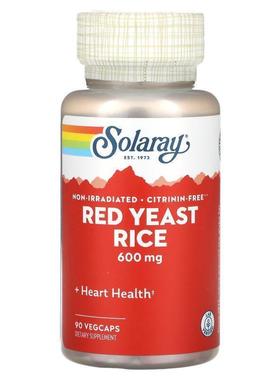Solaray,Red Yeast Rice, 600 mg, 45 VEGCAPS