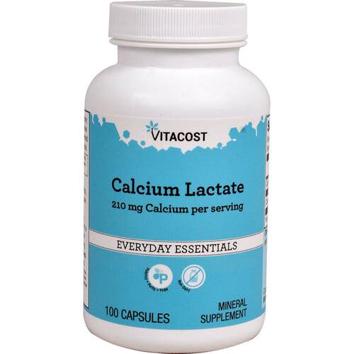 Vitacost,Calcium Lactate, 100 Capsules