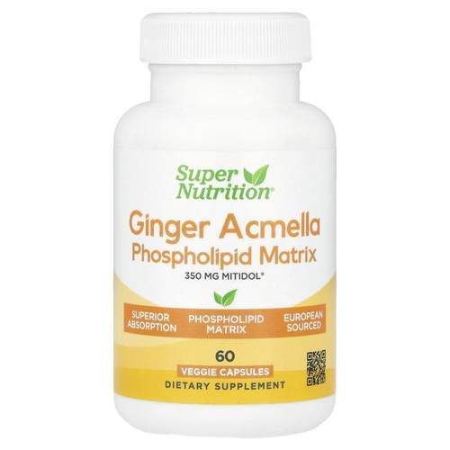 Super Nutrition,Ginger Acmella Phospholipid Matrix, 350 mg,