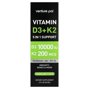 Venture Pal,Vitamin D3 + K2, Lemon Lime, 2 fl oz (60 ml)