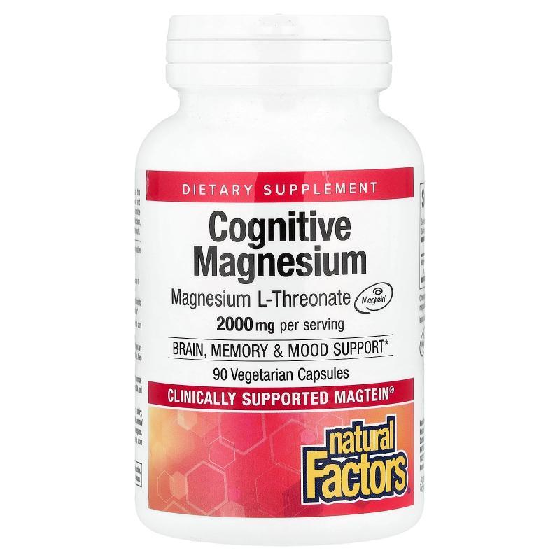 Natural Factors,Cognitive Magnesium, 90 Vegetarian Capsules