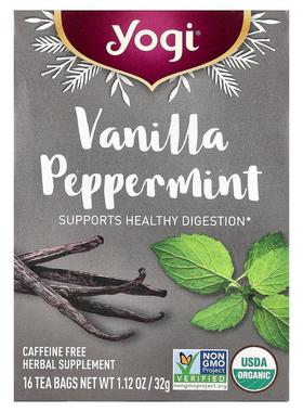 约琪,Vanilla Peppermint, Caffeine Free, 16 Tea Bags, 1.12 oz