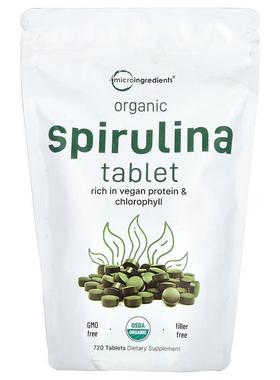 Micro Ingredients,Organic Spirulina Tablet, 720 Tablets