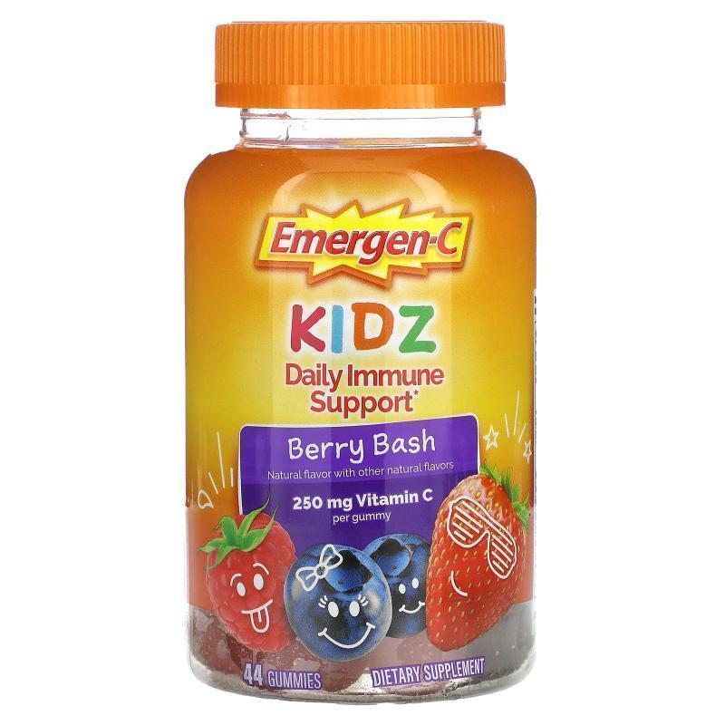 益满喜,Kidz，日常机体抵抗支持，浓郁浆果味，250 毫克，44 粒软
