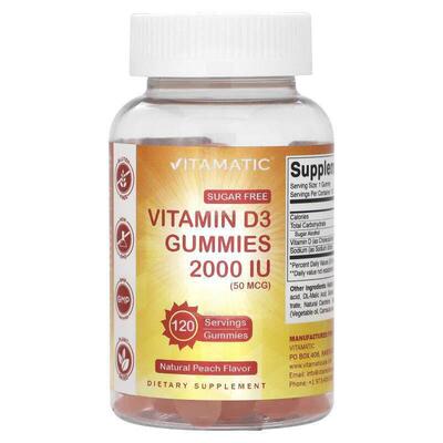 Vitamatic,Vitamin D3 Gummies, Natural Peach Flavor
