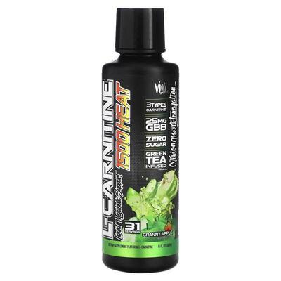 VMI Sports,L-Carnitine 1500 Heat, Granny Apple , 16 fl oz (4