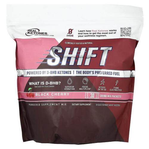 Real Ketones,Shift，黑樱桃，30个饮料混合包，每个0.26盎司（7.