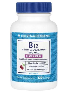 The Vitamin Shoppe,B12, Black Cherry, 1,000 mcg, 120 Lozenge