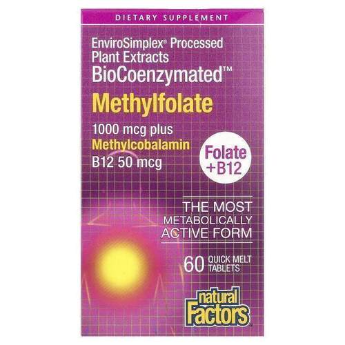 Natural Factors,BioCoenzymated，叶酸甲酯补充剂，1000 微克，6