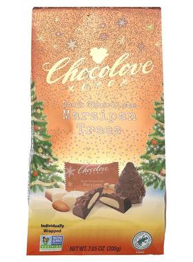 Chocolove,Dark Chocolate Marzipan Trees, 7.05 oz (200 g)