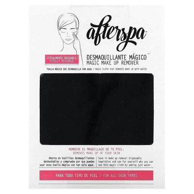 AfterSpa,可重复使用的卸妆布，黑色，1 块