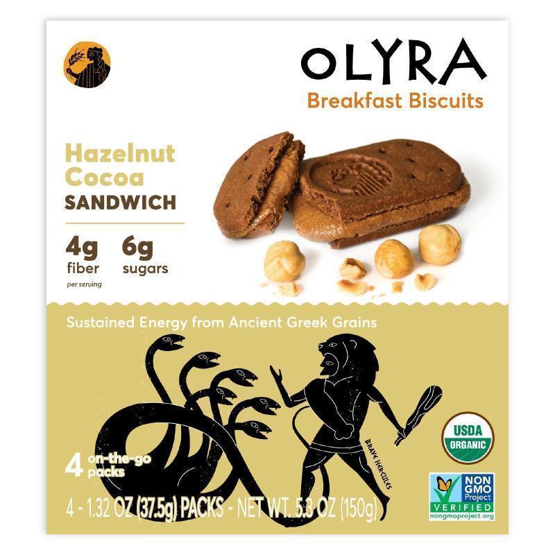 Olyra,Organic Breakfast Biscuits, Hazelnut Cocoa Sandwich, 4