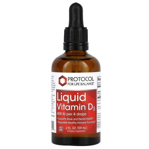 Protocol for Life Balance,Liquid Vitamin D3, 400 IU, 2 fl oz