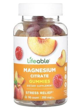 Lifeable,柠檬酸镁软糖，天然果味，83.33 毫克，90 粒软糖