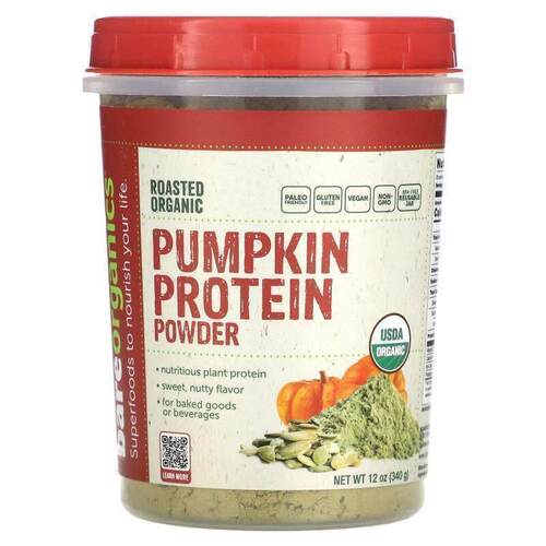BareOrganics,Roasted Organic Pumpkin Protein Powder, 12 oz (