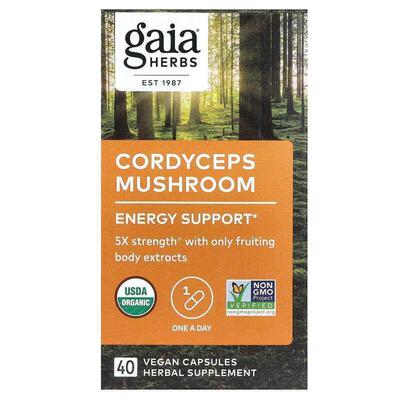 Gaia Herbs,Cordyceps Mushroom, 40 Vegan Capsules