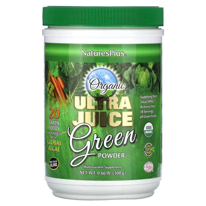 自然加,Organic Ultra Juice Green 粉，1.32 磅（600 克）