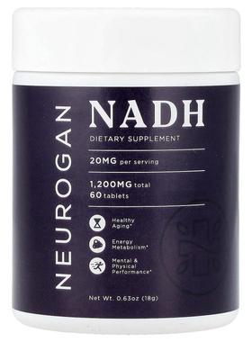 Neurogan Health,NADH, 20 mg, 60 Tablets, 0.63 oz (18 g)