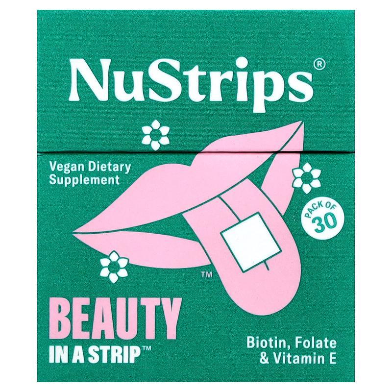NuStrips,Beauty In A Strip™, Sweet Strawberry, 30 Strips