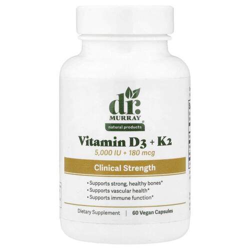 Dr. Murray's,Vitamin D3 + K2, 60 Vegan Capsules