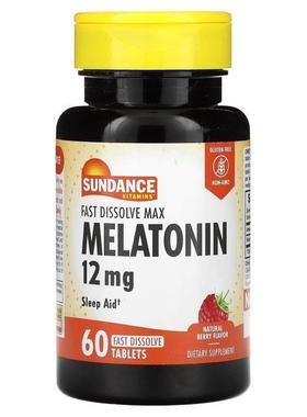 Sundance,Fast Dissolve Max Melatonin, Natural Berry