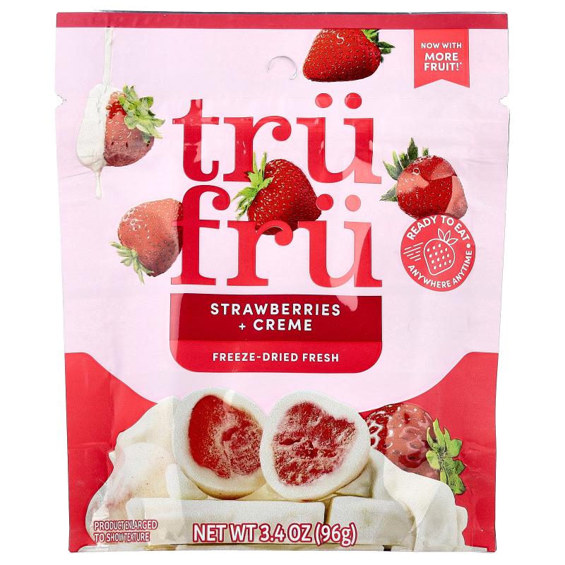 Tru Fru,Freeze-Dried Fresh, Strawberries + Creme, 3.4 oz (96
