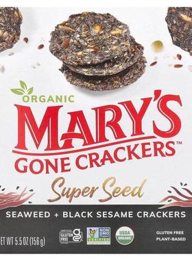 Mary's Gone Crackers,超级种子饼干，罗勒 + 大蒜味，5.5 盎司（