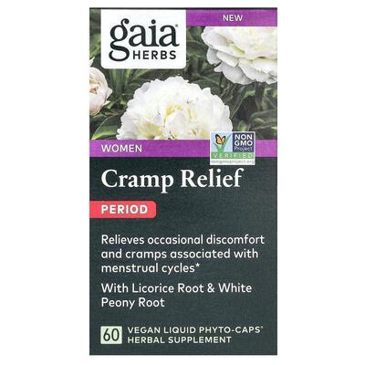 Gaia Herbs,Women, Cramp Relief, Period, 60 Vegan Liquid Phyt