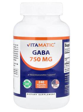 Vitamatic,Gaba, 750 mg, 240 Vegetable Capsules