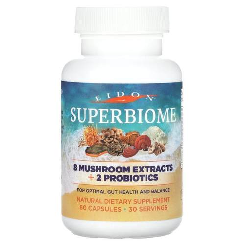 Eidon Mineral Supplements,Superbiome, 8 Mushroom Extracts +
